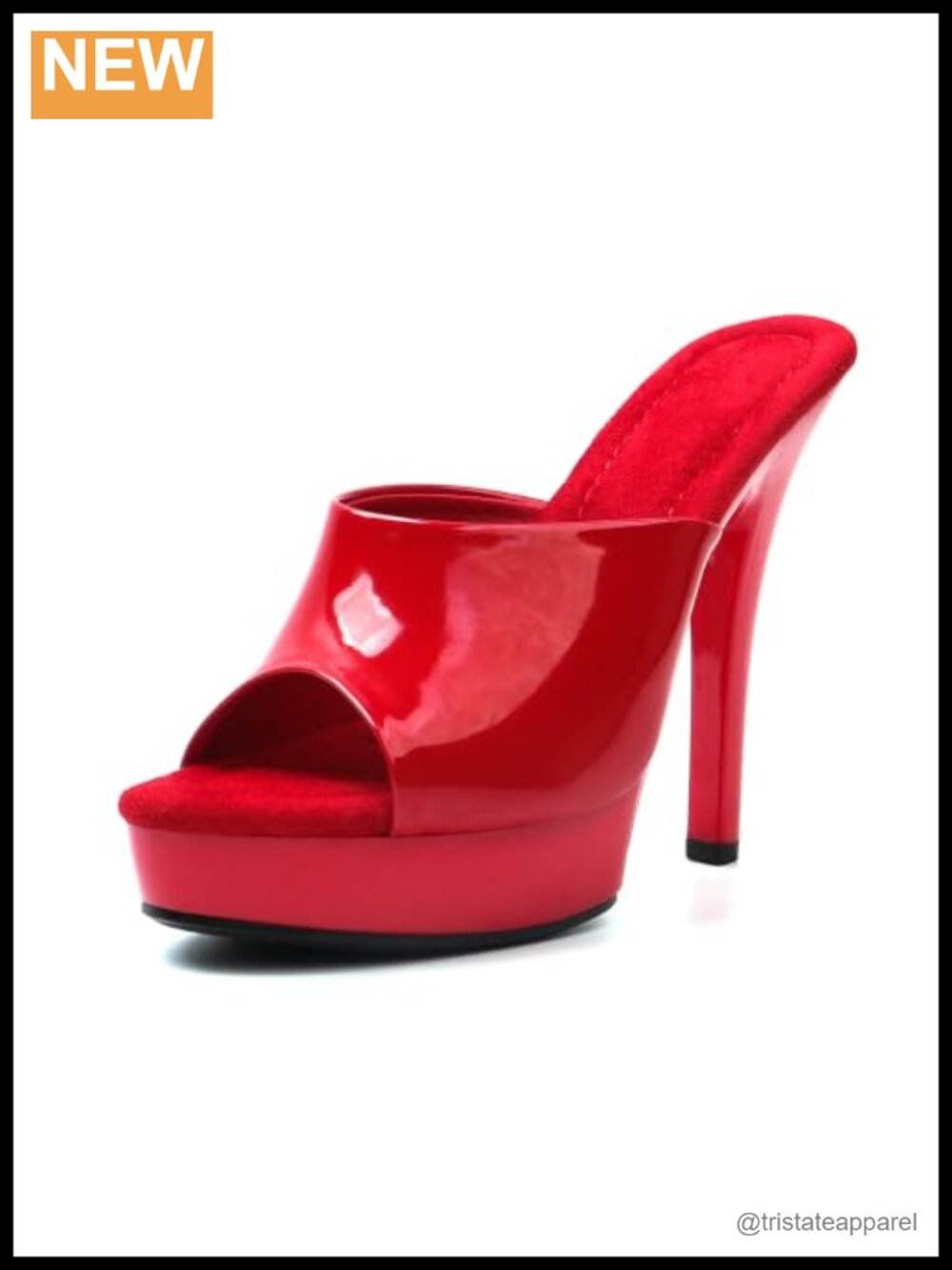 Platform Stiletto Heel Slip-On Mule Sandal Open Toe Faux Leather